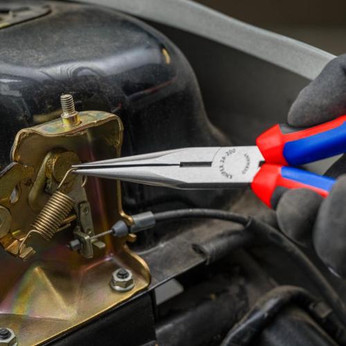 Knipex Snipe Nose Side Cutting Pliers with Comfort Handles Black Atramentized 200mm 26 12 200